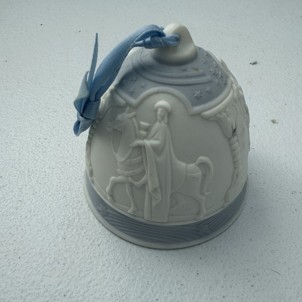 Lladro 1990 Three Wise Men Porcelain Christmas Ornament Blue & White